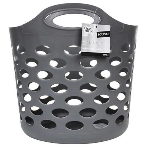 5five simply smart minimalistický kulatý koš na prádlo 28 l šedý do koupelny