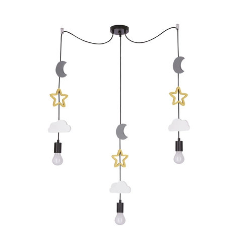 Trio ccc závěsná lampa černá 3x20W E27 iq kids bílá+zlatá+šedá