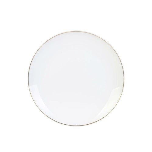 Keramický bílý talíř Pearl Gold 20 cm se zlatým okrajem moderní jídelní