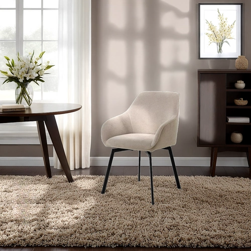 Otočená čalouněná židle Clara Actona béžová s područkami do jídelny a obýváku