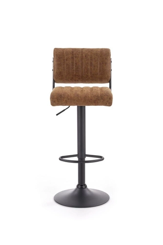 Barová židle Victis slim hnědá s opěrkou, nastavitelná, ekokůže, moderní do kuchyně Intesi