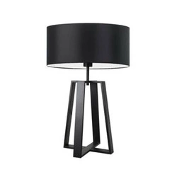 Noční lampa Thor černá moderní s látkovým stínidlem do ložnice nebo obýváku LYSNE 61 cm