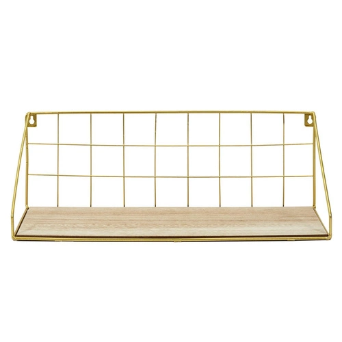 Canard moderní zlatá nástěnná police na knihy a dekorace do obýváku Intesi 45 cm