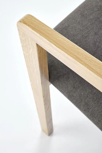 Čalouněná židle Luza dubová šedá skandinávská do jídelny a obýváku Intesi