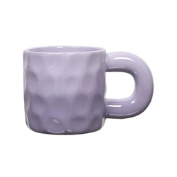 Keramický hrnek Chubby Intesi fialový 330ml na kávu a čaj s velkým ouškem