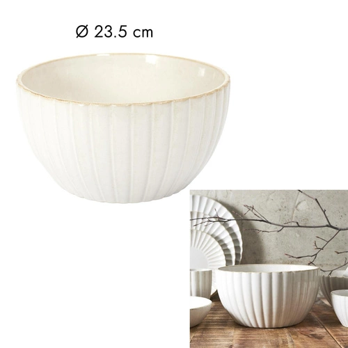 Keramická polévková miska Vlora 23,5 cm béžová moderní do jídelny Intesi