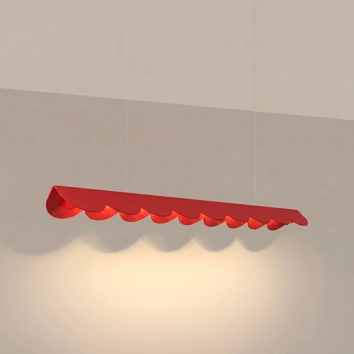 Závěsné LED svítidlo BISCUIT červené nastavitelné nad ostrůvek 98,5 cm