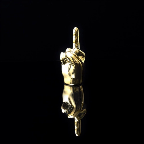 Dekorační figurka zlatá keramická ruka Intesi 10,5 cm moderní do obýváku nebo kanceláře