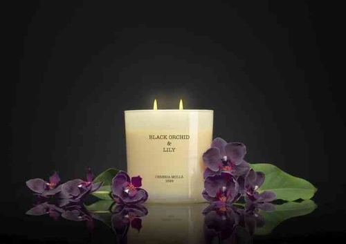 Vonná sójová svíčka Cereria Molla Black Orchid & Lily XL 600g dekorativní do obývacího pokoje