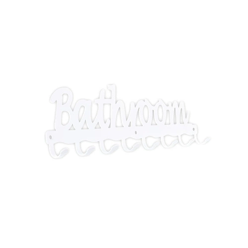 Intesi Bathroom bílý kovový nástěnný věšák na ručníky do koupelny 40 cm moderní