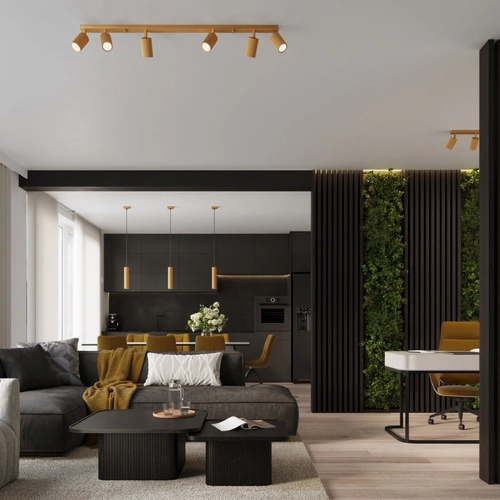 Moderní stropní svítidlo KARBON 6L zlaté hliníkové glamour otočné do obýváku a ložnice