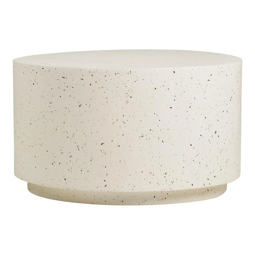 Konferenční stolek Bonn kulatý 70 cm béžový terrazzo moderní do obýváku