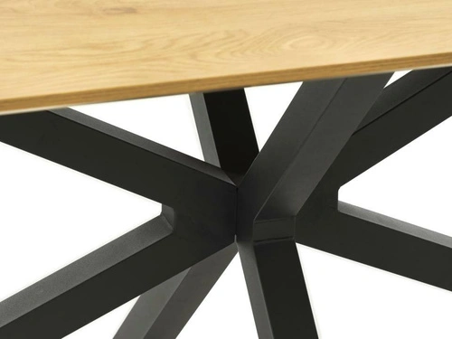 Jídelní stůl Cesura 160x90 v přírodním dubu s černými nohami