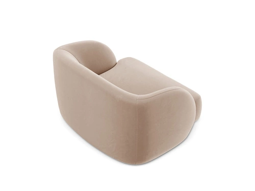 Křeslo ušák Miley cappuccino béžový samet moderní do obýváku s područkami relaxační