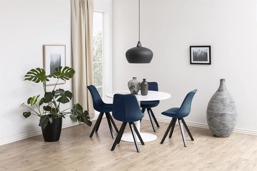 Kulatý bílý mramorový stůl do jídelny Tarifa Actona moderní glamour 110 cm