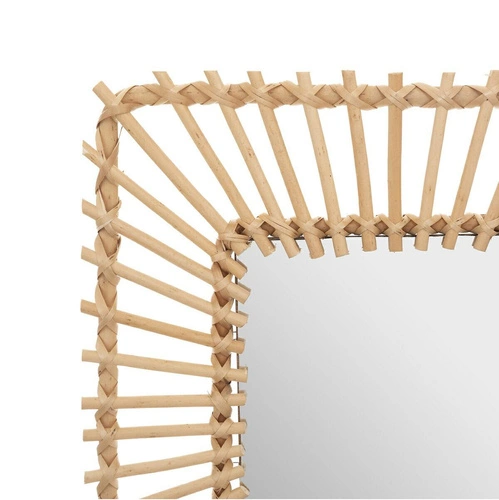 Nástěnné čtvercové zrcadlo Leoini 40x40 cm ratan do předsíně boho Atmosphera