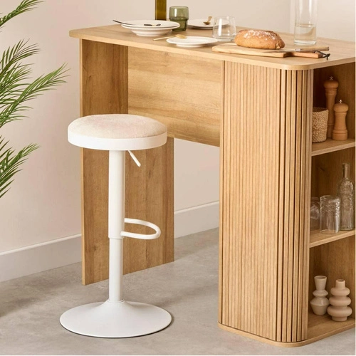 Barová stolička Ilsa bílá do kuchyně nastavitelná otočná bez opěradla