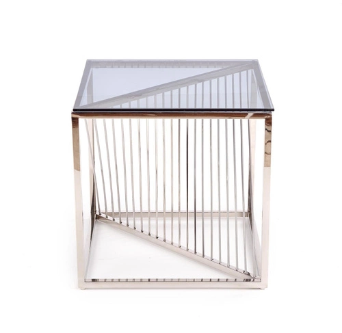 Konferenční stolek Infinity S čtvercový kouřové sklo moderní chrom do obýváku Intesi