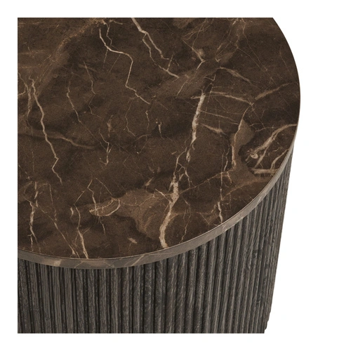 Rota kulatý konferenční stolek imitace mramoru tmavě hnědý 45 cm
