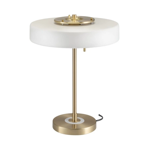 Stolní lampa ARTDECO bílá a zlatá glamour do obýváku a ložnice se skleněným stínidlem 47 cm