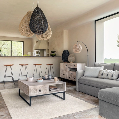 Závěsné svítidlo Etel papírové boho do obýváku a jídelny přírodní Atmosphera 55 cm