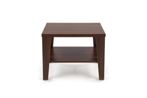 Konferenční stolek Deya čtvercový moderní s policí tmavý ořech 70x70 do obýváku