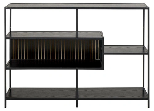 Kovová loftová knihovna Seaford V Actona 114 cm černá