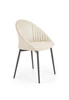 Čalouněná jídelní židle Uta béžová Intesi moderní skandinávský styl s černými nohami