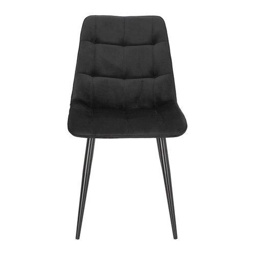 Čalouněná sametová židle PLAID černá do jídelny a obýváku na kovových nohách Intesi