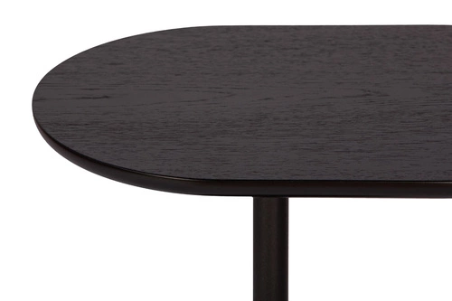 Konferenční stolek Boll kulatý 30 cm ořechová dýha černý moderní loftový do obýváku