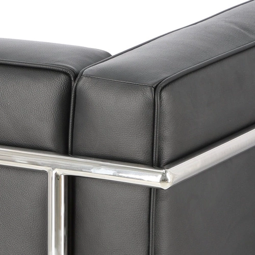 Relaxační křeslo Kubik černá pravá kůže moderní do obýváku inspirované LC2