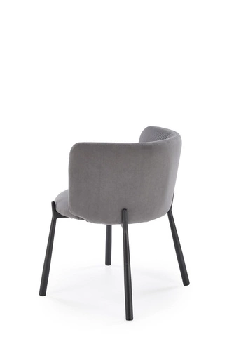 Čalouněná sametová židle Itzal šedá s područkami do jídelny a obývacího pokoje moderní