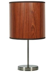 Noční lampička do ložnice Timber dub klasická se stínidlem skandinávská stolní lampa 41 cm