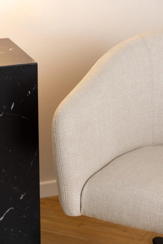 Otočná sametová křesla Ramsey béžová do obýváku moderní s područkami