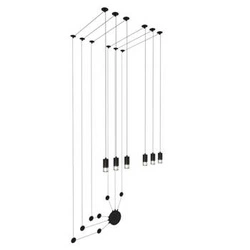 Moderní nástěnná lampa LINEA-6 WALL černá do obývacího pokoje a ložnice Step into Design