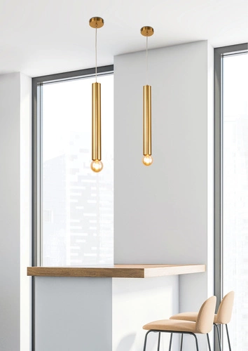 Závěsné svítidlo Austin zlatá trubice 50 cm do obýváku a nad stůl moderní Ledea