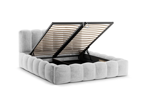 Čalouněná postel Lupine 200x200 šedá s úložným prostorem moderní glamour do ložnice