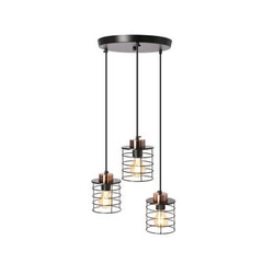 Závěsná lampa Glob černá+zlatý plech 3x40W E27 stínidlo černé