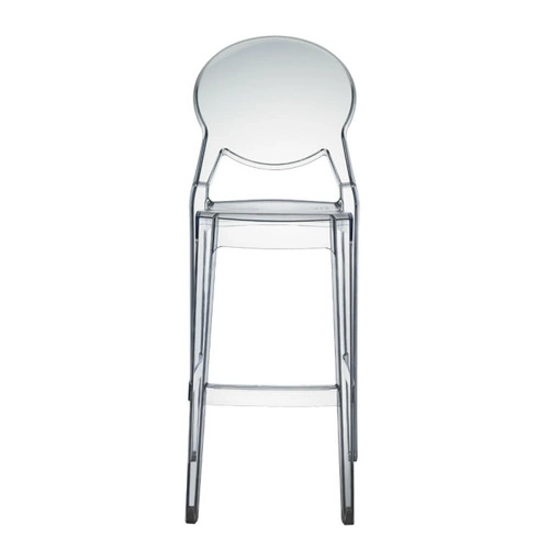 Barová židle Igloo 74 cm kouřově transparentní s opěrkou moderní do kuchyně a jídelny SCAB Design