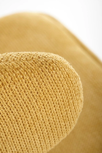 Čalouněná jídelní židle Odile Intesi hořčicová moderní na černých nohách