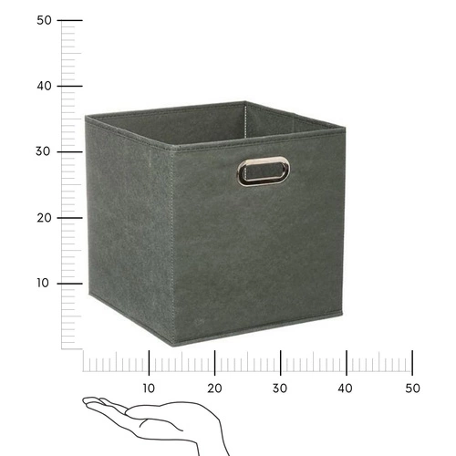 Box / Krabice do regálu 31x31cm hladká khaki