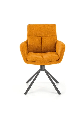 Otočená čalouněná židle Ophelia hořčicová s područkami do jídelny a obýváku moderní Intesi