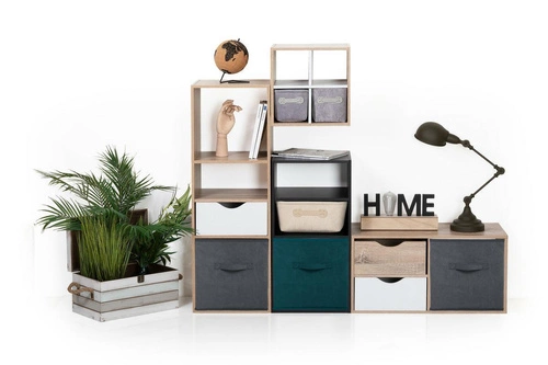 Stupňovitá knihovna Kali 6 polic přírodní