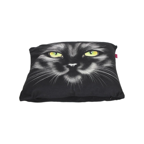 NERO sametový dekorační polštář s potiskem kočky 40x40 cm do obýváku Intesi