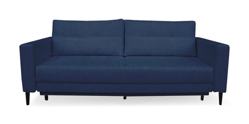 Rozkládací pohovka Lara pro 3 osoby s úložným prostorem a funkcí spaní modrá do obýváku