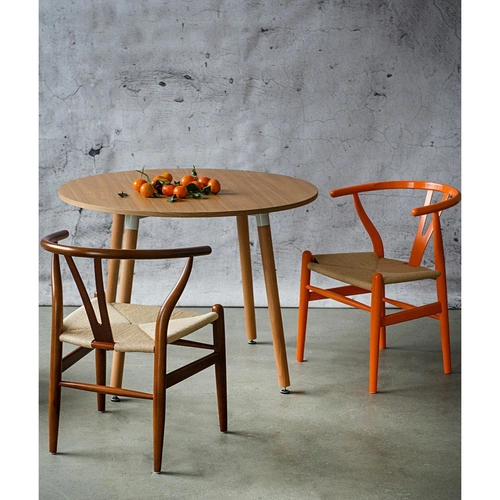 Židle Wicker Color přírodní/černá inspirovaná Wishbone