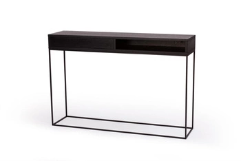 Industriální konzole STAM NORDIFRA černá se zásuvkou a policí do předsíně nebo obýváku 115 cm