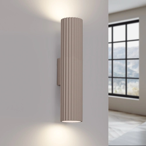 Moderní nástěnné svítidlo KARBON 30 taupe hliníkové do obýváku a chodby