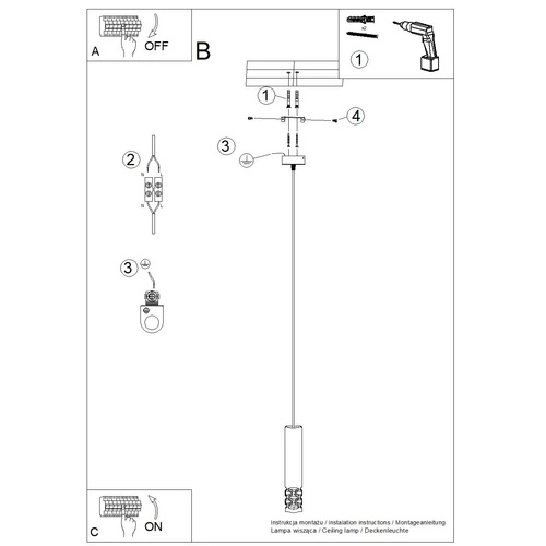 Moderní bílý závěsný lustr LIRO 1 kovový do obýváku a kuchyně SOLLUX