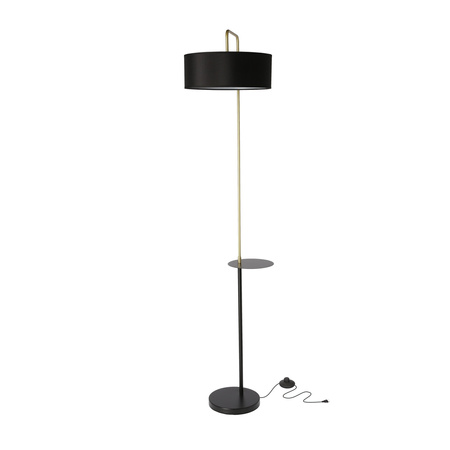 Stojací lampa Impact černá+zlatá matná 1x40W E27 stínítko černé